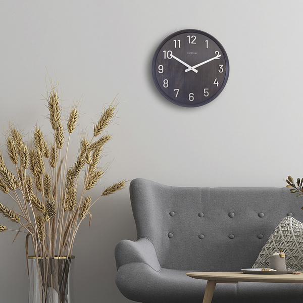 NeXtime NE-3284ZW Grote Wandklok - 50cm- Stille Klok - Walnoot - Zwart - "Precious" - Image 4