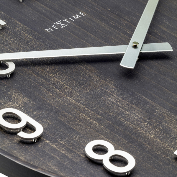 NeXtime NE-3284ZW Grote Wandklok - 50cm- Stille Klok - Walnoot - Zwart - "Precious" - Image 5