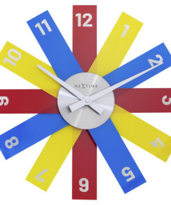 NeXtime NE-3285DI Design Wandklok - 40cm- Stille Klok - Multicolor - Acryl - "Plexi"