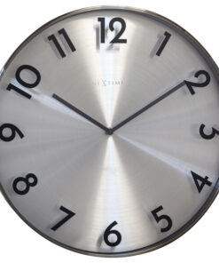 NeXtime NE-3289GS Metalen Wandklok - 40cm -Stille Klok - Metaal - "Reflection"