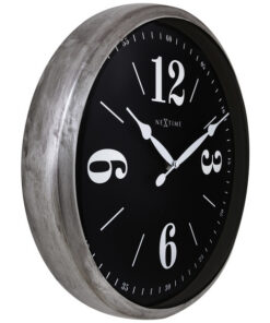 Alternative view of NeXtime NE-3290ZI Landelijke Wandklok - 39cm - Stille Klok - Wit/ ZIlver - "Classic"