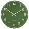 NeXtime NE-3314GC Wandklok Dia 40cm Groen Glas/Aluminium Classy Medium