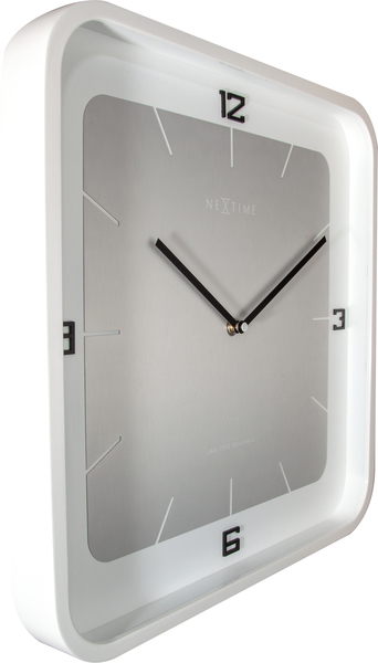NeXtime NE-3518WI Wandklok Square Wall 40 X 40 X 4 Cm Wit - Image 2