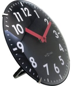 Alternative view of NeXtime NE-3533ZW Glazen Tafelklok Duomo Mini 20 cm Zwart/Rood