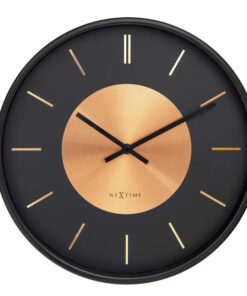 NeXtime NE-3535CO Wandklok Retro II 25cm Zwart/koper Metaal