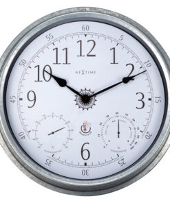 NeXtime NE-4304GA Buitenweerstationklok 40cm Metaal Gegalvaniseerd Tulip