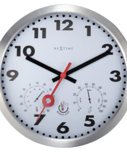 NeXtime NE-4307AR Buitenweerstationklok 35CM Aluminium-Wit Clematis