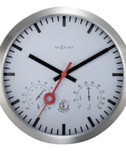 NeXtime NE-4307ST Buitenweerstationklok 35CM Aluminium-Wit Clematis