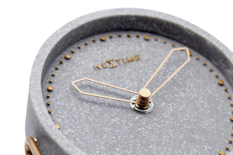 NeXtime NE-5204GS Tafelklok 17.5x15.5x5 Cm, Polyresin, Grijs - Image 4