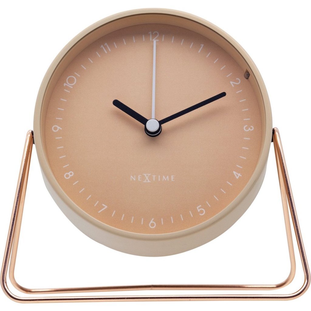 NeXtime NE-5240RZ Wekker Berlin 14x13 cm Champagne/Metaal