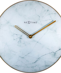 NeXtime NE-8189WI Wandklok Marble Ø 40 Cm Wit