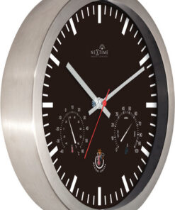 Alternative view of NeXtime NE-90513ZW Wandklok + Weerstation 25cm Zwart RC Aluminium