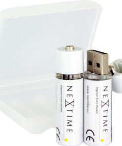 NeXtime NE-AABAT003-2 Oplaadbare AA USB-Batterij Blister A 2 Stuks.