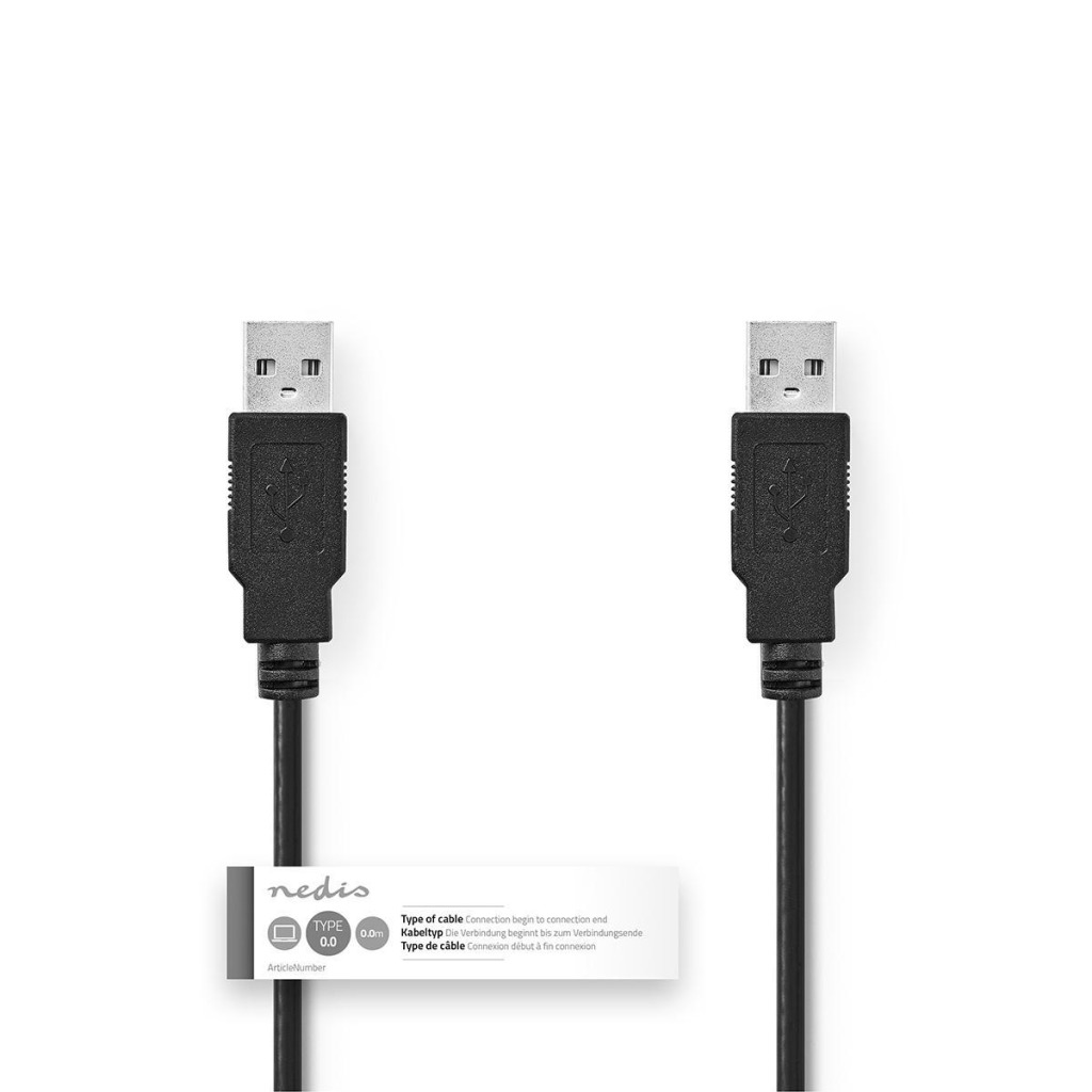 Nedis CCGT60000BK10 Kabel Usb 2.0 A Male - A Male 1,0 M Zwart - Image 3
