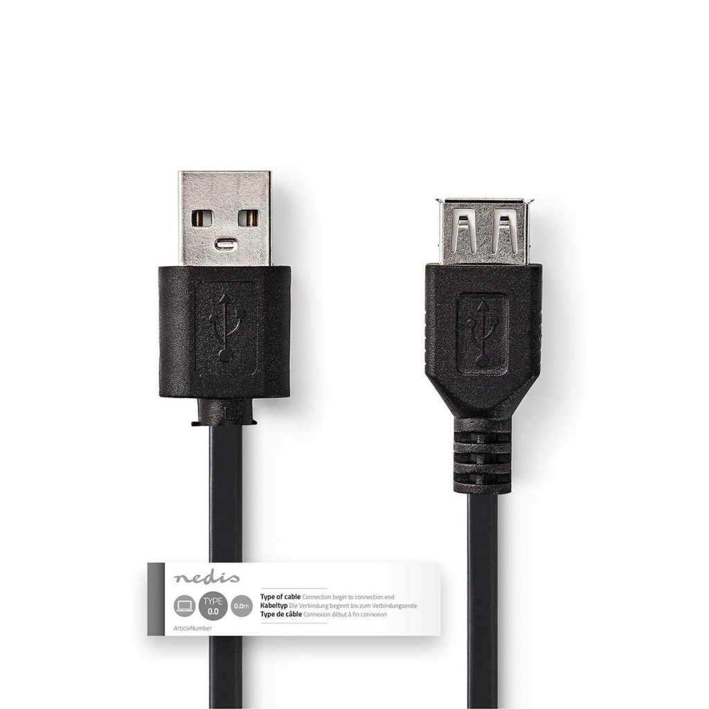 Nedis CCGT60010BK30 Kabel Usb 2.0 A Male - Usb A Female 3,0 M Zwart - Image 3