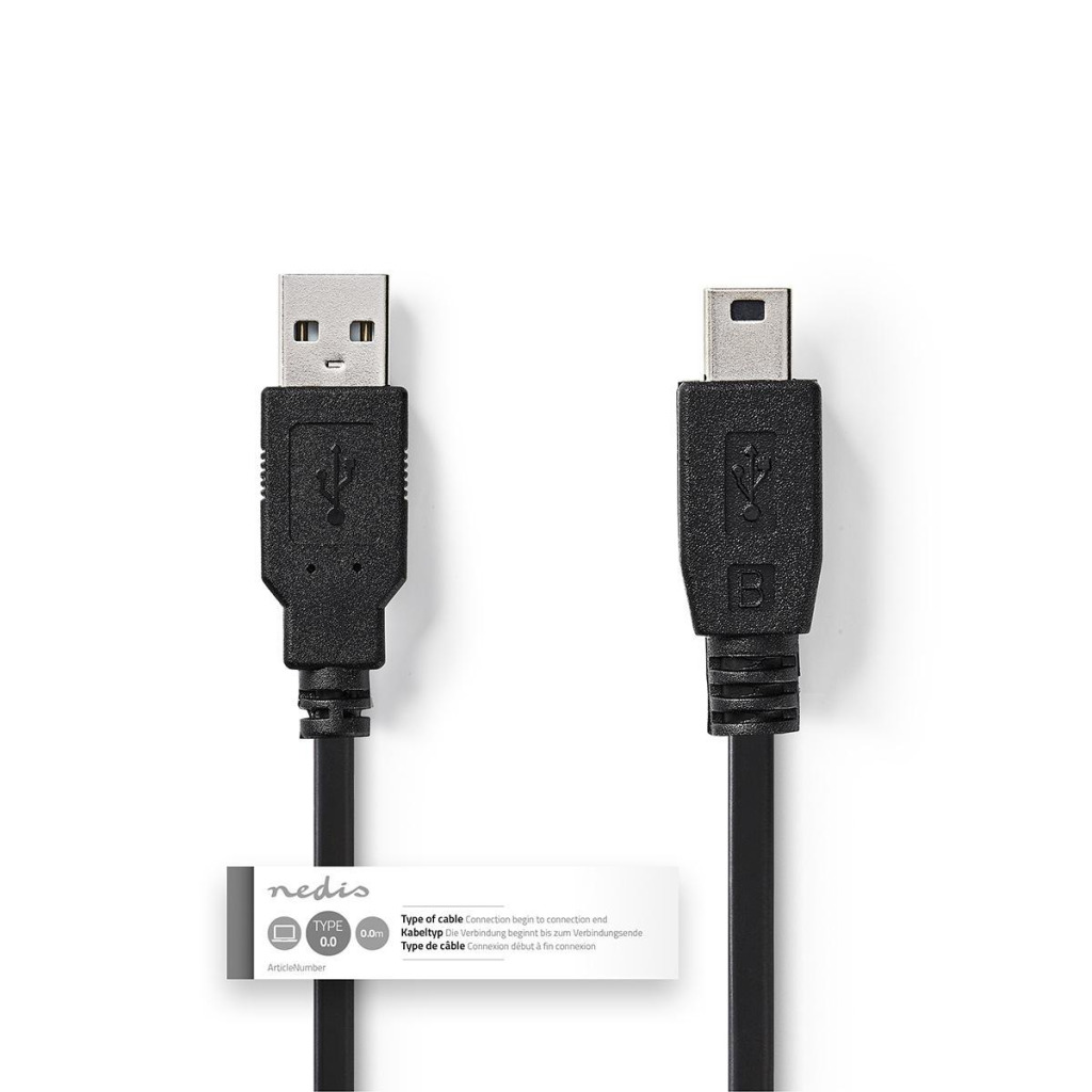 Nedis CCGT60300BK10 Kabel Usb 2.0 A Male - Mini 5-pins Male 1,0 M Zwart - Image 3