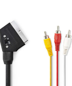 Nedis CVGP31130BK10 Schakelbare Scart-kabel Scart Male - 3x Rca Male 1