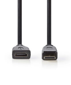 Nedis CVGP34590BK02 High Speed HDMI Kabel met Ethernet HDMI Mini-Connector naar HDMI Output 20 cm Zwart