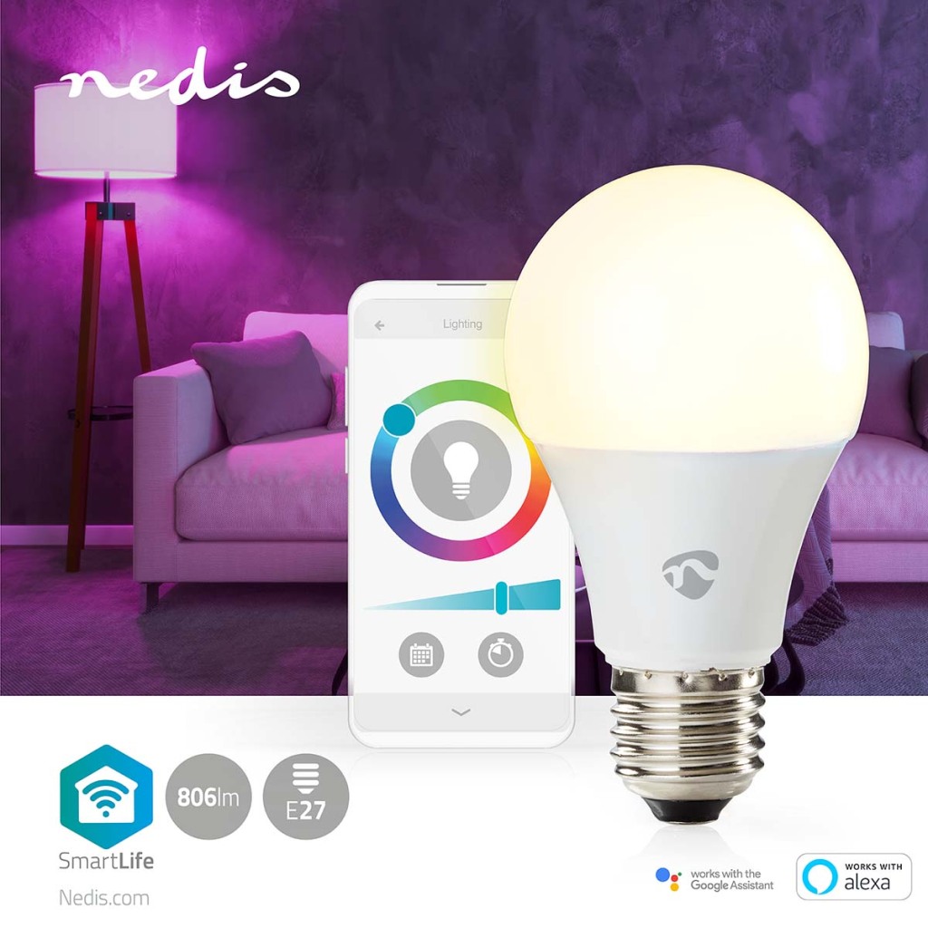 Nedis WIFILRC10E27 Smartlife Multicolour Lamp Wi-fi E27 806 Lm 9 W Rgb / Warm To Cool White Android™ / Ios Peer - Image 2