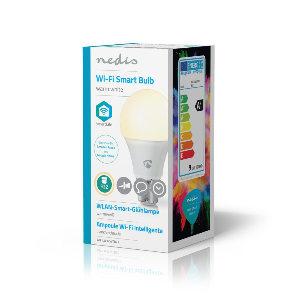 Nedis WIFILW12WTB22 Smartlife Led Bulb Wi-fi B22 800 Lm 9 W Warm Wit 2700 K Energieklasse: A+ Android™ & Ios A60 - Image 4