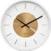Nextime Wandklok Retro II 25cm Wit/Goud