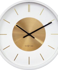 Nextime Wandklok Retro II 25cm Wit/Goud