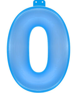 Opblaasbaar Cijfer 0 Blauw 35cm