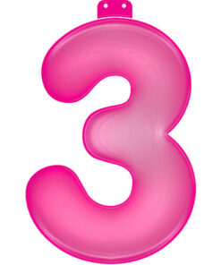 Opblaasbaar Cijfer 3 Roze 35cm