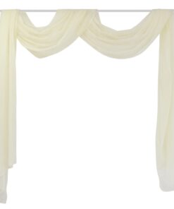 Overgordijn doorschijnend voile 140 x 600 cm crème