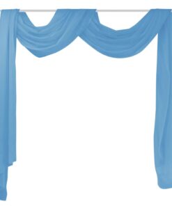 Overgordijn doorschijnend voile 140 x 600 cm turqoise
