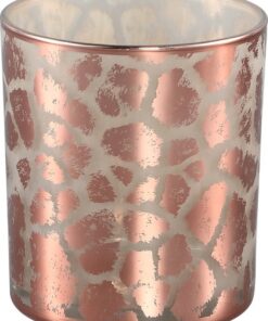 PMTD Windlicht Desiree Giraffeprint Roze 10 Cm