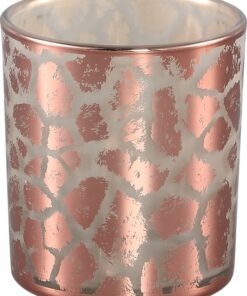 PMTD Windlicht Desiree Giraffeprint Roze 8 Cm