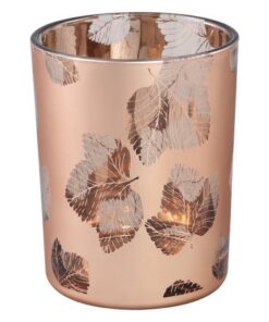 PTMD Mexxy Glazen Windlicht 10x12 cm Brons