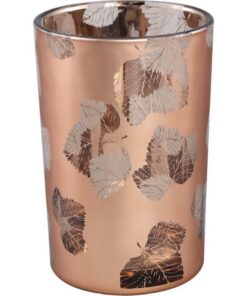 PTMD Mexxy Glazen Windlicht 12x18 cm Brons