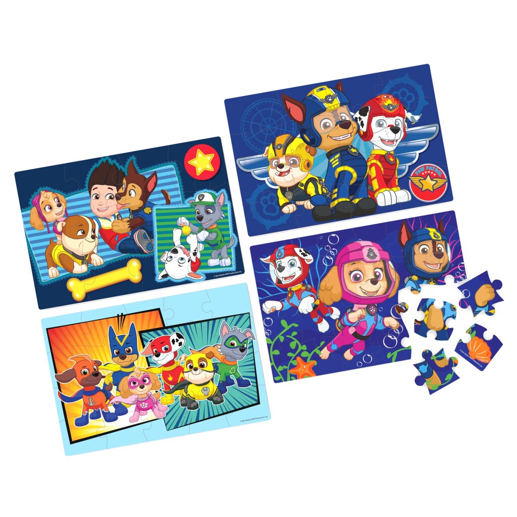 Paw Patrol Shoe Box 4 Houten Puzzels 12-16-20-24 Stukjes - Image 2