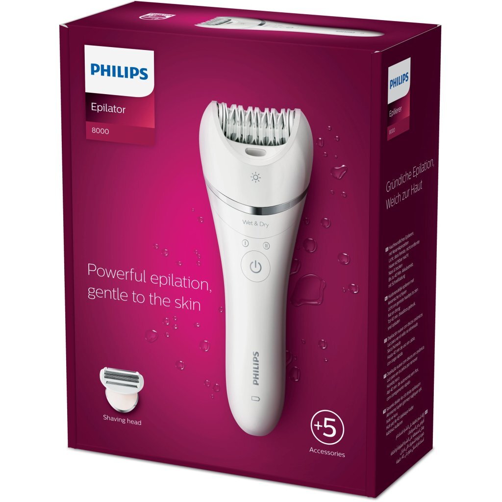 Philips BRE710/00 Series 8000 Wet and Dry-Epileerapparaat Wit/Roze - Image 2