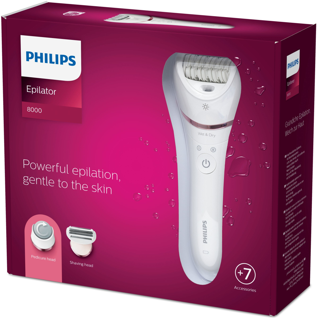 Philips BRE730/00 Series 8000 Wet and Dry Epileerapparaat Roze/Wit - Image 2