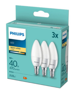 Alternative view of Philips LED 40W B35 E14 WW FR ND 3PF/6 DISC Verlichting