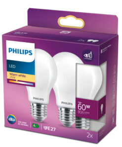 Alternative view of Philips LED Classic Lamp 60W E27 Warm Wit 2 Stuks