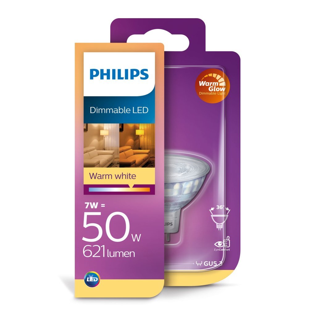 Philips LED-Verlichting Dimbare Spot Warm White GU5.3 50W - Image 2