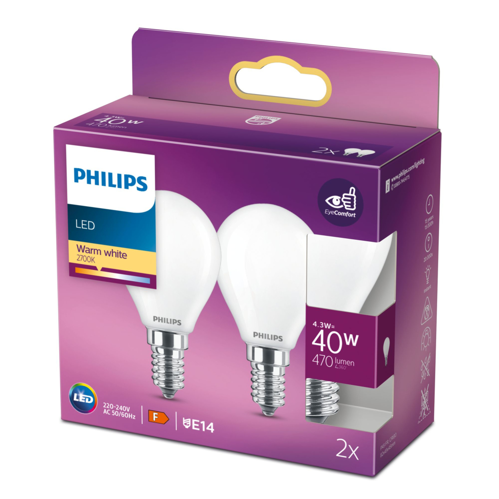 Philips Led Classic 40w P45 E14 Ww Fr Nd 2pf/6 - 2er Pack Verlichting - Image 3