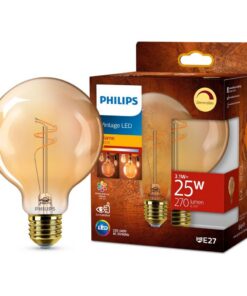 Philips Vintage LED Dimbare Globe G95 E27 60W Amberkleurig Glas