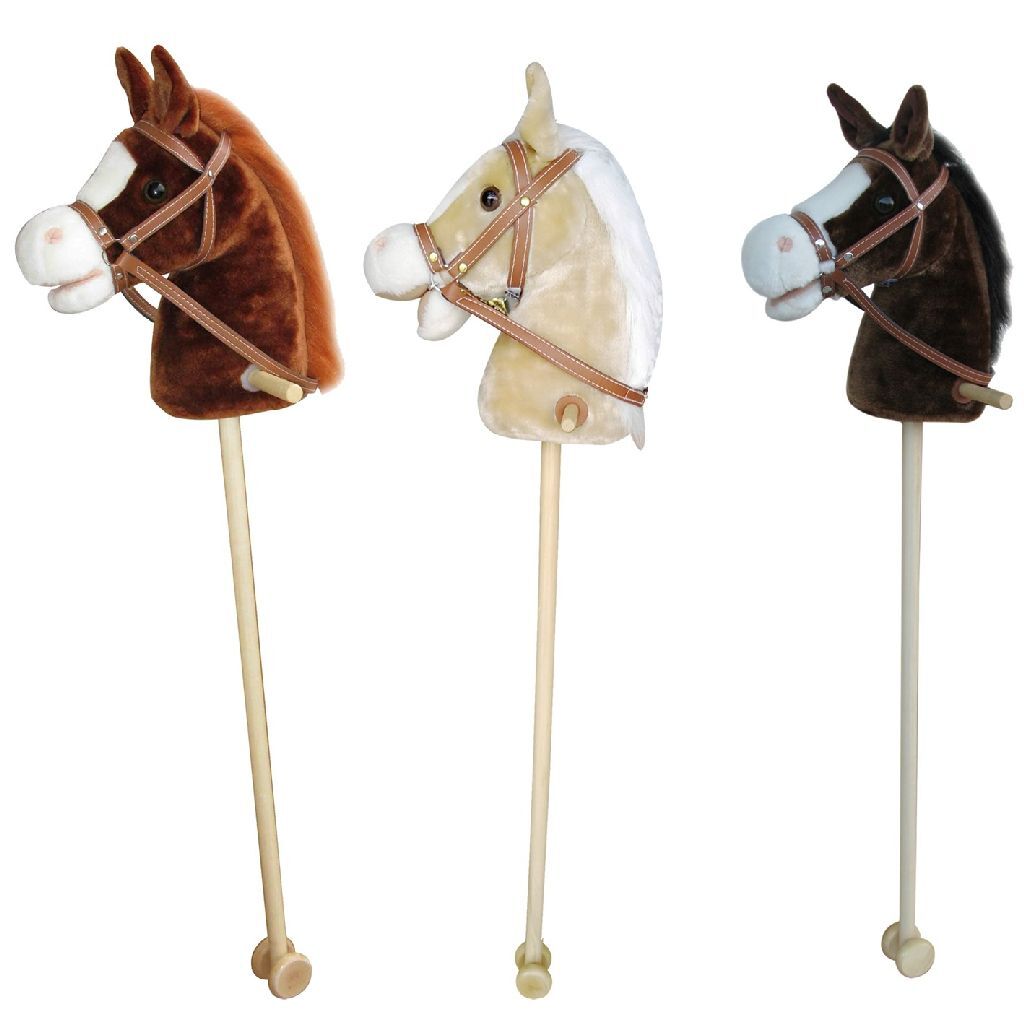 Pluchen Stokpaard met Geluid 97 cm Assorti