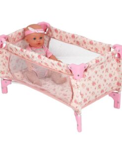 Alternative view of Poppenbed Opvouwbaar Bloemenpatroon Roze