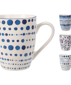 Porseleinen Beker Blue Bay 350 ml Assorti Blauw/Wit