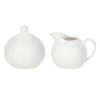 Porseleinen Melkkan en Suikerpot met Diamond Motief Wit