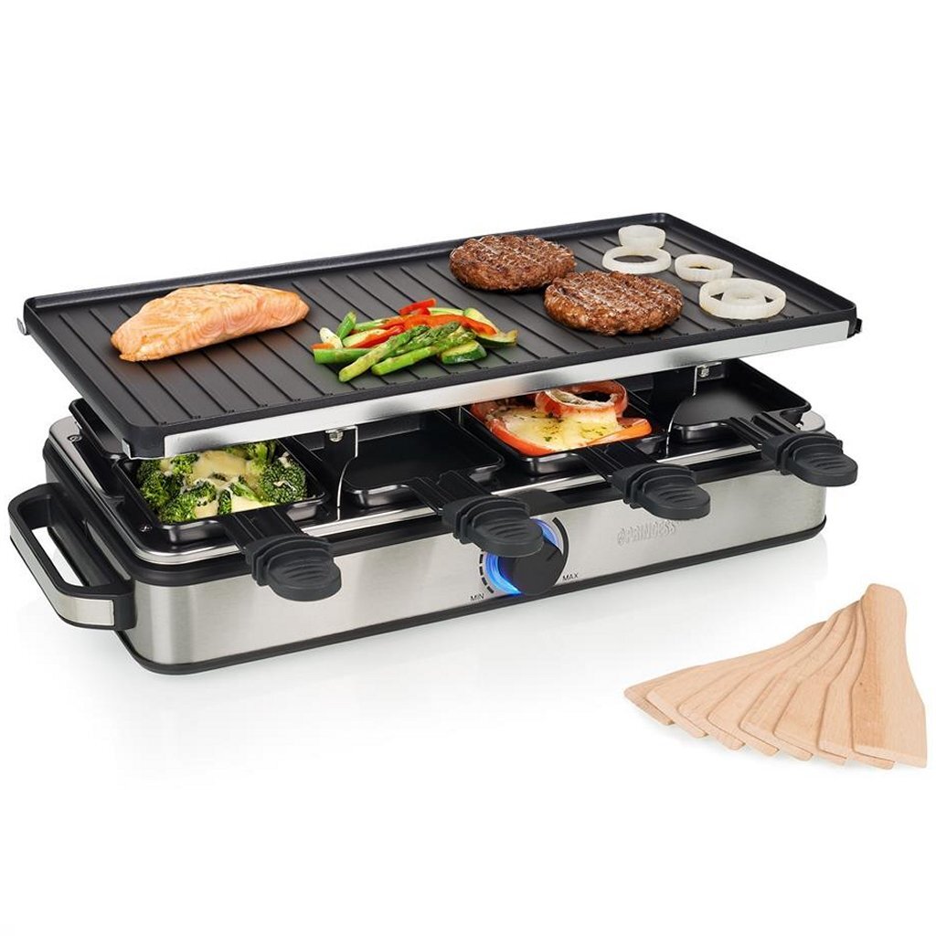 Princess 162645 Raclette 8 Grill Deluxe Zwart/RVS - Image 3