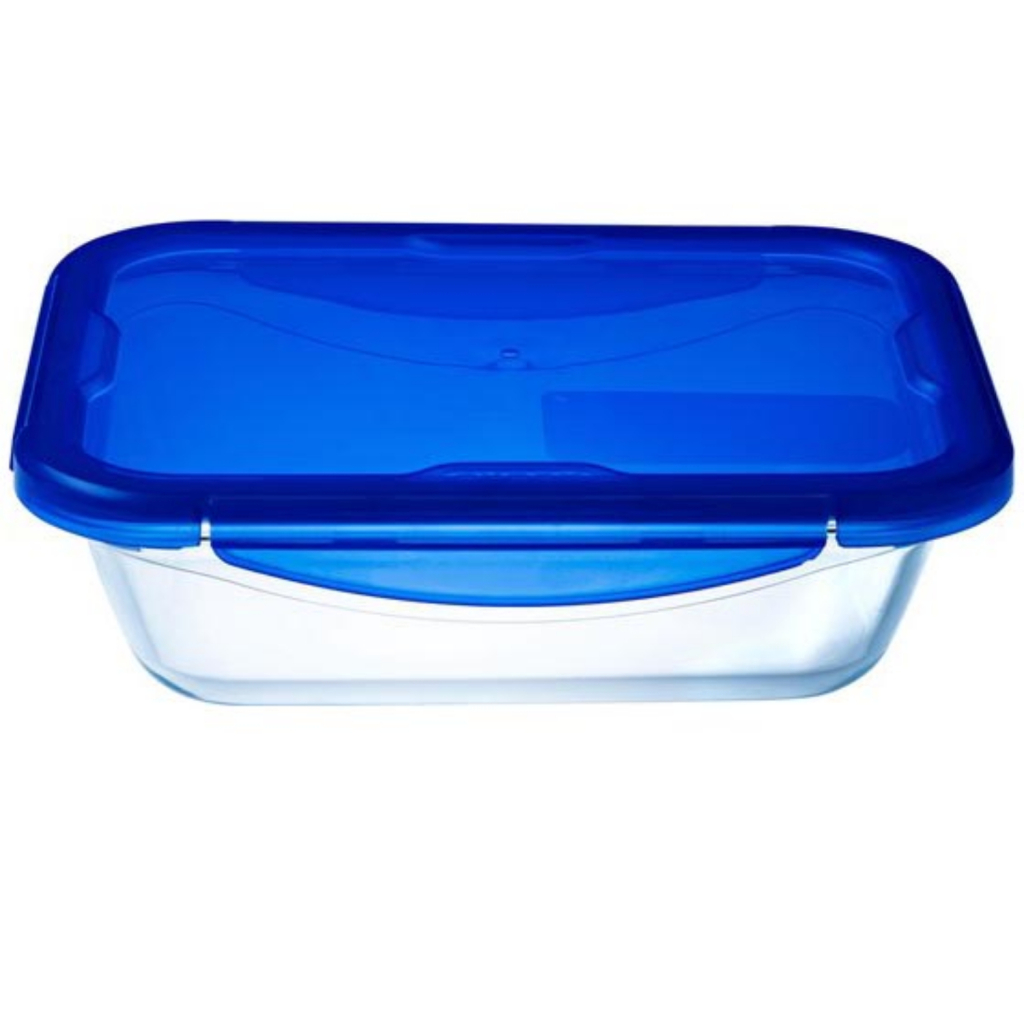 Pyrex Cook & Go Glazen Ovenschaal + Deksel 24x18x6 cm Transparant/Blauw - Image 2