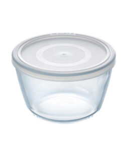 Pyrex Cook and Freeze Ronde Glazen Vershoudschaal met Deksel 1.1L
