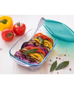 Alternative view of Pyrex Cook and Store Glazen Schaal met Deksel 2.5L Groen/Transparant